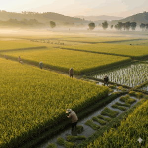 مزرعه کشت برنج کله اسبی بالدار مزرعه کشت برنج کله اسبی بالدار